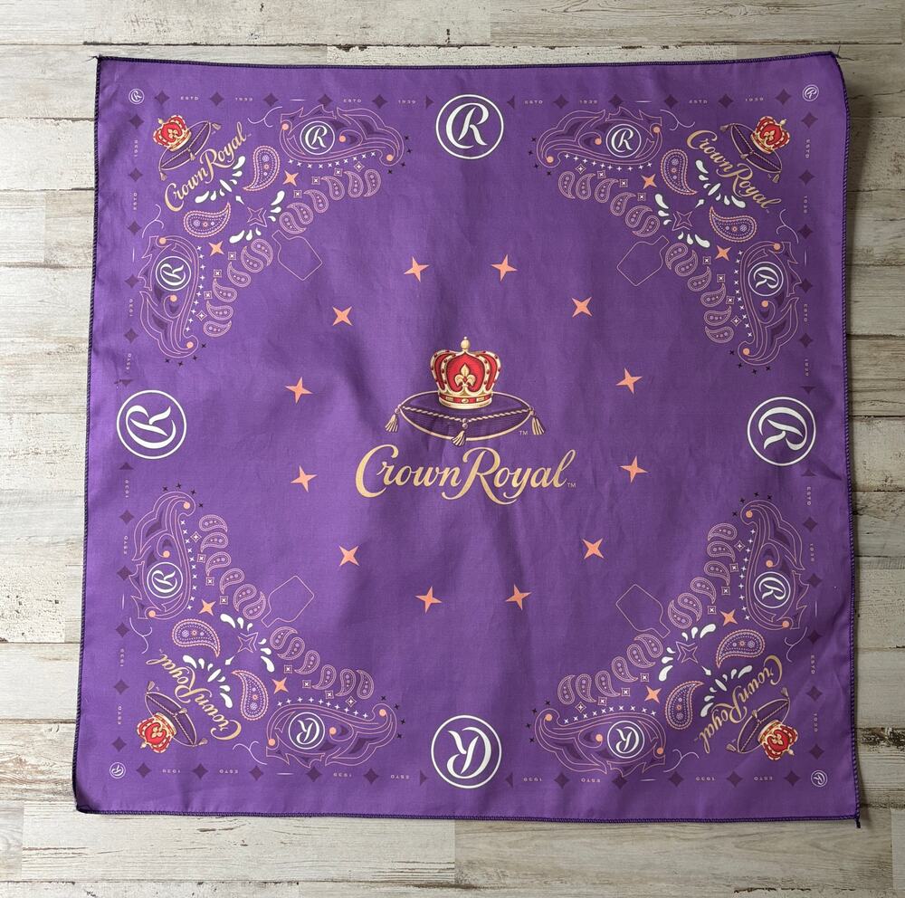 Crown Royal Whiskey Purple Bandana NWOT